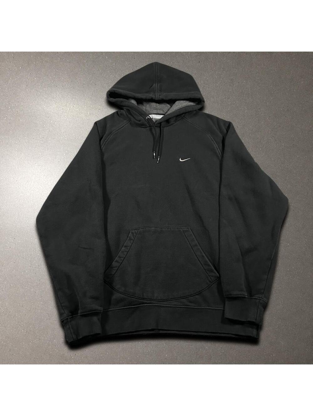 Vintage Y2K Nike Silver Tag Black Baggy Hoodie - Men's XL!